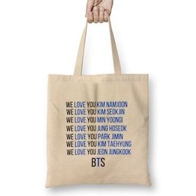 Humuts We Love You Bts Army Gıft Bez Kadın Günlük Çanta