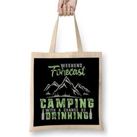 Humuts Weekend Forecast Camping With A Chance Of Drinking Bez Uzun Saplı Açık Bej Rengi Çanta