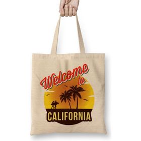 Humuts Welcome To California Bez Uzun Saplı Açık Bej Rengi Çanta