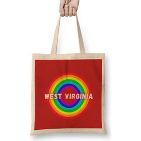 Humuts West Virginia Vintage Retro Rainbow Style Bez Uzun Saplı Açık Bej Rengi Çanta