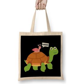 Humuts Wheee Snail Riding On Turtle Adorable Animal Bez Uzun Saplı Açık Bej Rengi Çanta
