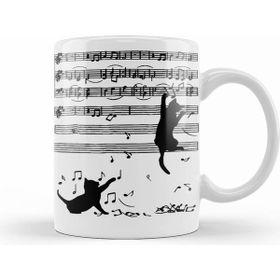 Humuts Yaramaz Komik Müzik Notalı Kedi Cat Kupa