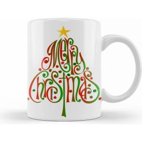 Humuts Yeni Yıl Konseptli Merry Christmas Word Tree Kupa