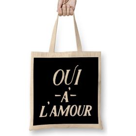 Humuts Yes To Love French Slogan Oui A Lamour Bez Çanta