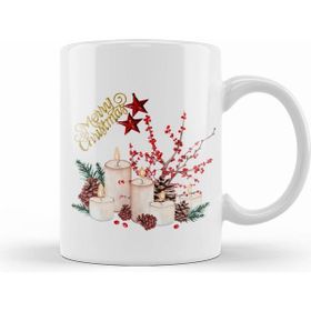 Humuts Yılbaşı Yeni Yıl Konseptli Candle Merry Christmas Kupa Bardak