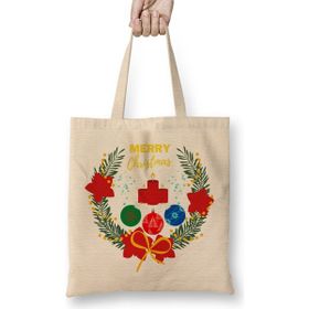 Humuts Yılbaşı Yeni Yıl Konseptli Christmas Wreath 01 Bez Çanta