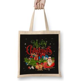 Humuts Yılbaşı Yeni Yıl Konseptli Merry Christmas 011 Bez Çanta