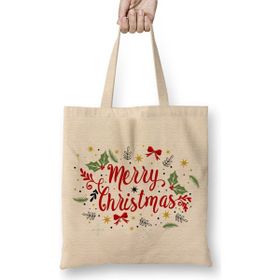 Humuts Yılbaşı Yeni Yıl Konseptli Merry Christmas 022 Bez Çanta