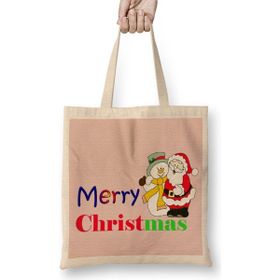 Humuts Yılbaşı Yeni Yıl Konseptli Merry Christmas Noel Baba 01 Bez Çanta