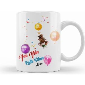 Humuts Yılbaşı Yeni Yıl Konseptli Mutlu Yıllar Hediye 03 Kupa Bardak