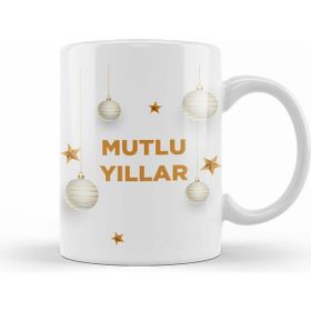 Humuts Yılbaşı Yeni Yıl Konseptli Mutlu Yıllar Hediye 05 Kupa Bardak