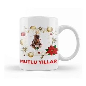 Humuts Yılbaşı Yeni Yıl Konseptli Mutlu Yıllar Hediye Kupa Bardak