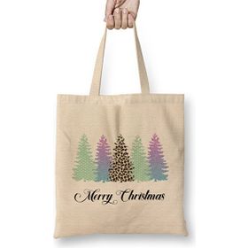 Humuts Yılbaşı Yeni Yıl Konseptli Pine Merry Christmas Bez Kadın Günlük Çanta
