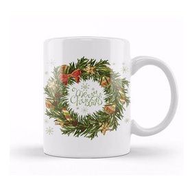 Humuts Yılbaşı Yeni Yıl Konseptli Wreath Gilf Merry Christmas 01 Kupa Bardak
