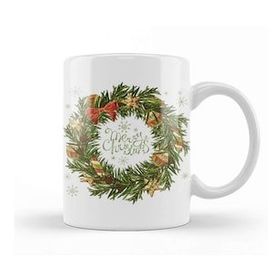 Humuts Yılbaşı Yeni Yıl Konseptli Wreath Gilf Merry Christmas 01 Kupa Bardak