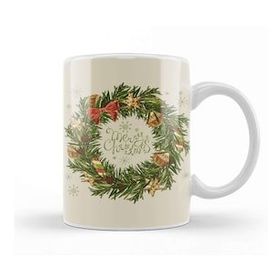 Humuts Yılbaşı Yeni Yıl Konseptli Wreath Gilf Merry Christmas Kupa Bardak