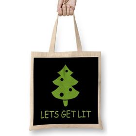 Humuts Yılbaşı Yeni Yıl Konseptlilets Get Lit Ugly Sweater Bez Kadın Günlük Çanta