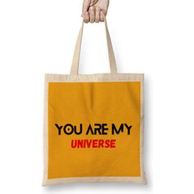 Humuts You Are My Unıverse Bts Army Gift Bez Uzun Saplı Açık Bej Rengi Çanta