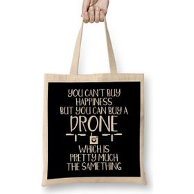 Humuts You Can T Buy Happiness But You Can Buy A Drone Bez Uzun Saplı Açık Bej Rengi Çanta