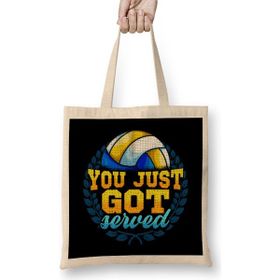 Humuts You Just Got Served Volleyball Player Serve Pun Bez Uzun Saplı Açık Bej Rengi Çanta