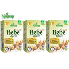 Hünnap 6+ Ay 3x400 gr Keçi Sütlü Bebek Bisküvisi