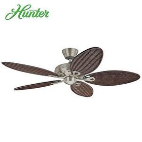 Hunter Fan Savoy Fırçalanmış Nikel 137 cm Gerçek Hasır Örme Kanatlı Tavan Vantilatörü