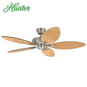 Hunter Fan Savoy Fırçalanmış Nikel 137 cm Plastik Yaprak Desen Kanatlı Tavan Vantilatörü