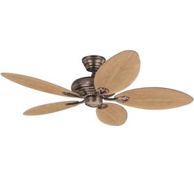 Hunter Fan Savoy Kehribar Bronz 137 cm Palmiye Kanatlı Kanatlı Tavan Vantilatörü