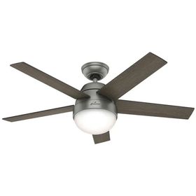 Hunter Fan Stile Mat Gümüş 117 cm Aydınlatmalı Uzaktan Kumandalı Tavan Vantilatörü