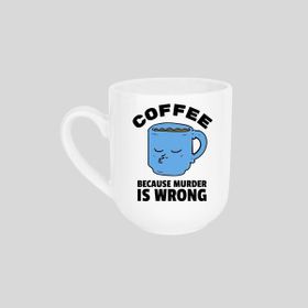 Hunters Coffe Temalı Oval Beyaz Kupa Bardak