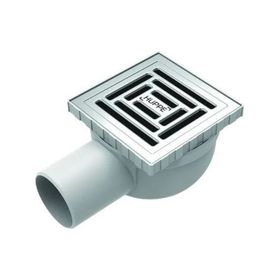 Hüppe Master X 10x10 Paslanmaz Çelik Izgaralı Yalıtımsız Yandan Sifonlu Yer Süzgeci