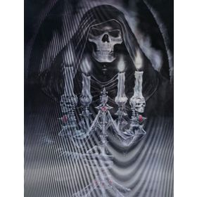 Huramarketing 30x40 cm 5d Elmas Boyama 3 Farklı Resim Değişenli Halloween İskelet Tablosu