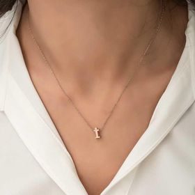 Huramarketing 925 Ayar Rose 3 Boyutlu İ Harf Kadın Gümüş Kolye
