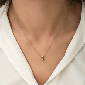 Huramarketing 925 Ayar Rose 3 Boyutlu İ Harf Kadın Gümüş Kolye