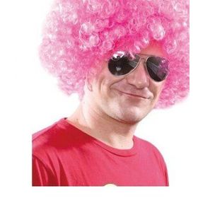 Huramarketing Açık Pembe Renk Kıvırcık Afro Bonus Peruk