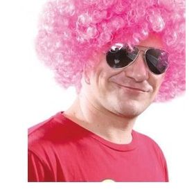 Huramarketing Açık Pembe Renk Kıvırcık Afro Bonus Peruk