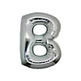 Huramarketing B Harf Gümüş Renk 40 inç Folyo Balon