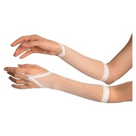 Huramarketing Beyaz Renk 26 cm Parmak Arası File Örgü Eldiven