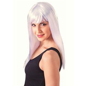 Huramarketing Beyaz Renk Uzun Parti Peruğu