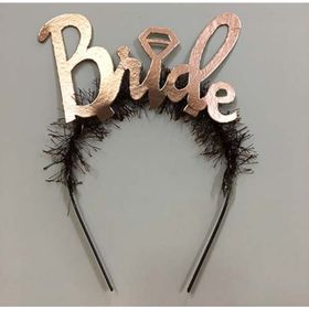 Huramarketing Bride Yazılı Rose Renk Bekarlığa Veda Partisi Tacı