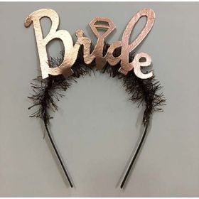 Huramarketing Bride Yazılı Rose Renk Bekarlığa Veda Partisi Tacı