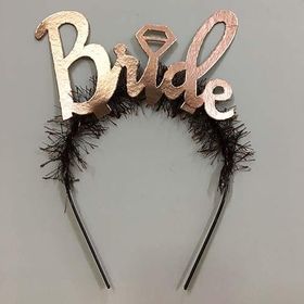 Huramarketing Bride Yazılı Rose Renk Bekarlığa Veda Partisi Tacı
