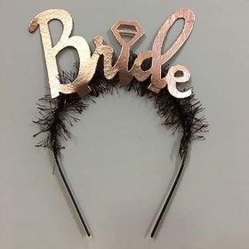 Huramarketing Bride Yazılı Rose Renk Bekarlığa Veda Partisi Tacı