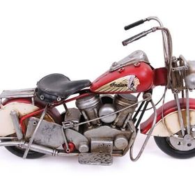 Huramarketing Dekoratif Metal Kırmızı Pembe Motosiklet Vintage Biblo