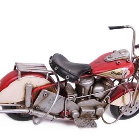 Huramarketing Dekoratif Metal Kırmızı Pembe Motosiklet Vintage Biblo