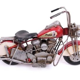 Huramarketing Dekoratif Metal Kırmızı Pembe Motosiklet Vintage Biblo