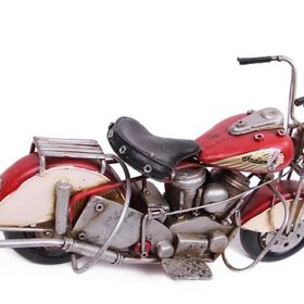 Huramarketing Dekoratif Metal Kırmızı Pembe Motosiklet Vintage Biblo