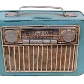 Huramarketing Dekoratif Metal Radyo Kumbaralı Hediyelik