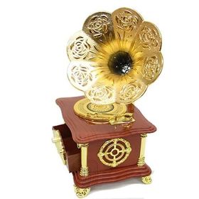 Huramarketing Gramofon Ayaklı Müzikli Vintage Müzik Kutusu Hediyelik