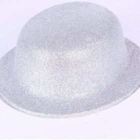 Huramarketing Gümüş Renk Yuvarlak Simli Plastik Parti Şapkası